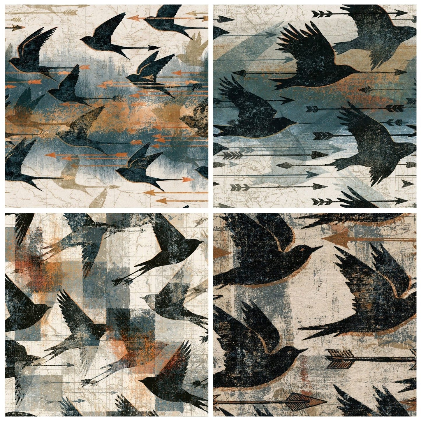 Etching Arrows Flight Bone Digital Paper Pack (DDD014265)