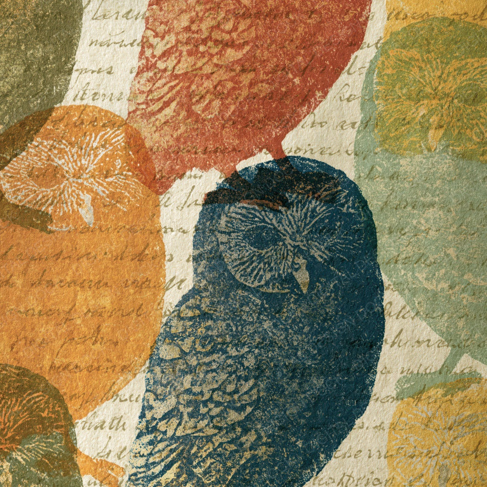 Etching Baby Owls Apricot Pistachio Digital Paper Pack (DDD014266)