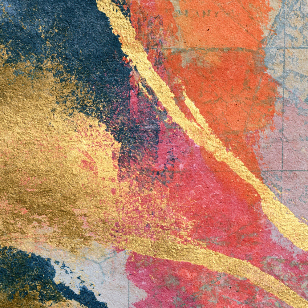 Monoprint Coral Gold Dusty Pink Abstract Digital Paper Pack (DDD014269)