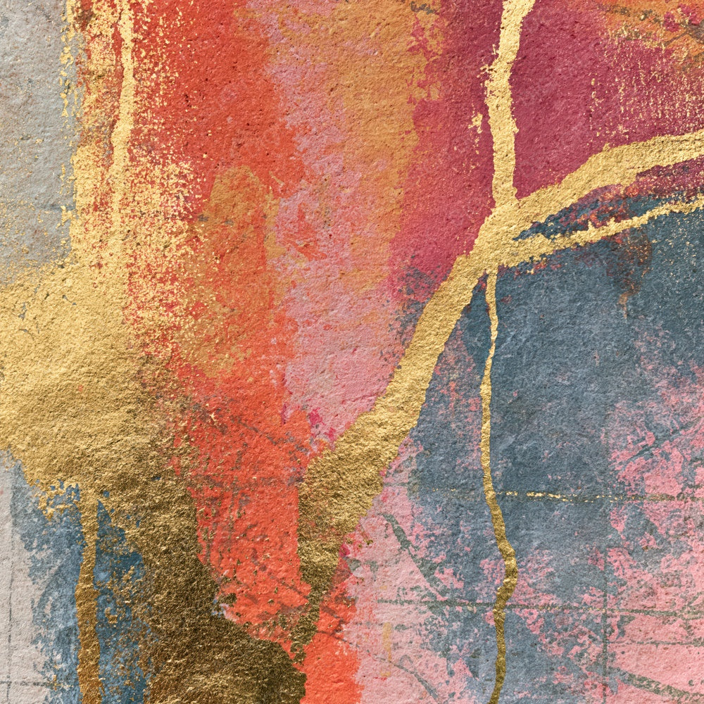 Monoprint Coral Gold Dusty Pink Abstract Digital Paper Pack (DDD014269)