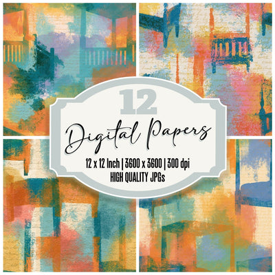 Monoprint Four Poster Beds Mint Strawberry Seamless Digital Paper Pack (DDD014271)