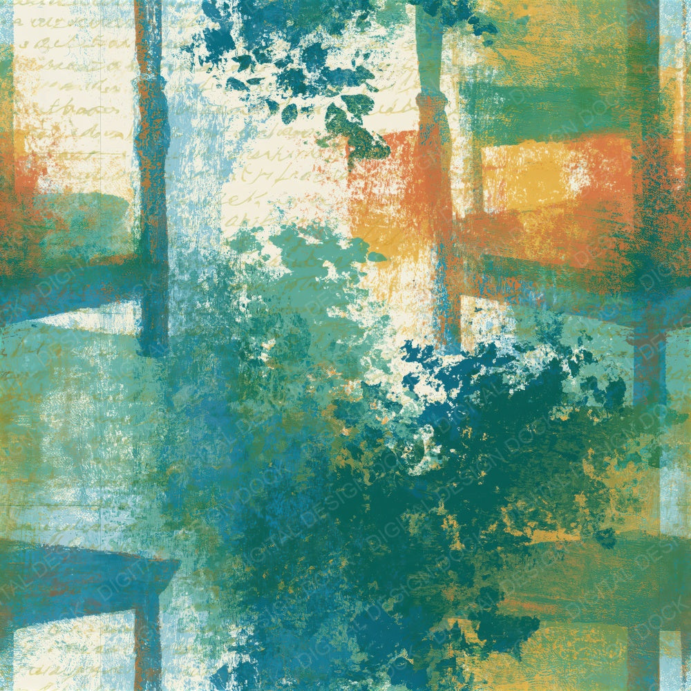 Monoprint Four Poster Beds Mint Strawberry Seamless Digital Paper Pack (DDD014271)