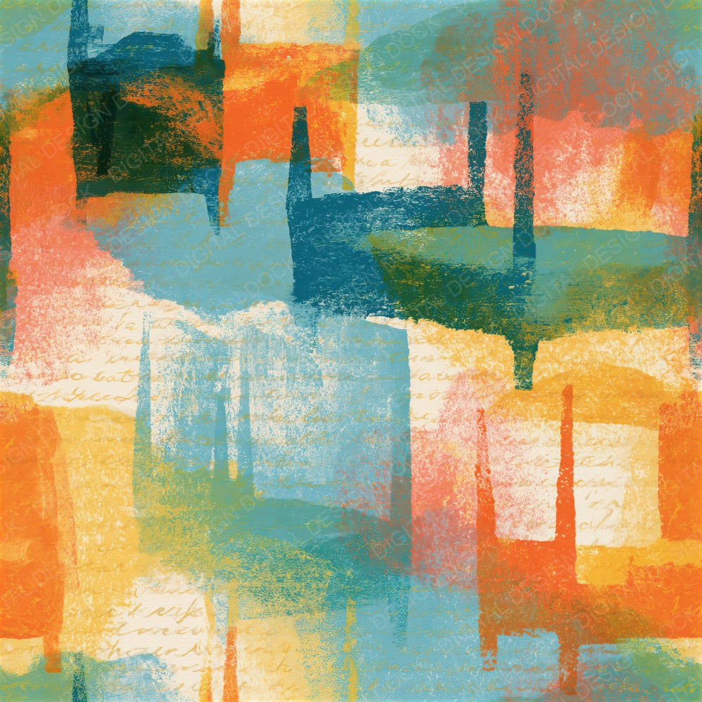 Monoprint Four Poster Beds Mint Strawberry Seamless Digital Paper Pack (DDD014271)