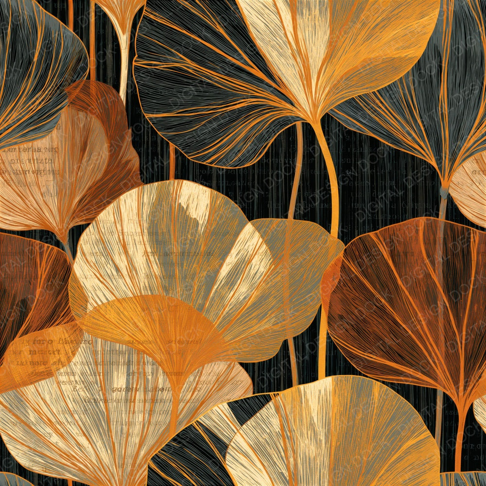 Scratchboard Amber Butter Bone Seamless Digital Paper Pack (DDD014273)