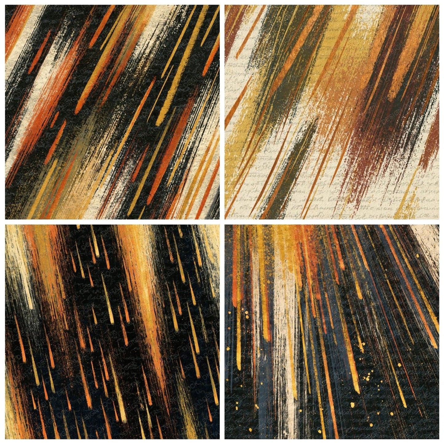 Scratchboard Meteor Honey Mustard Digital Paper Pack (DDD014274)