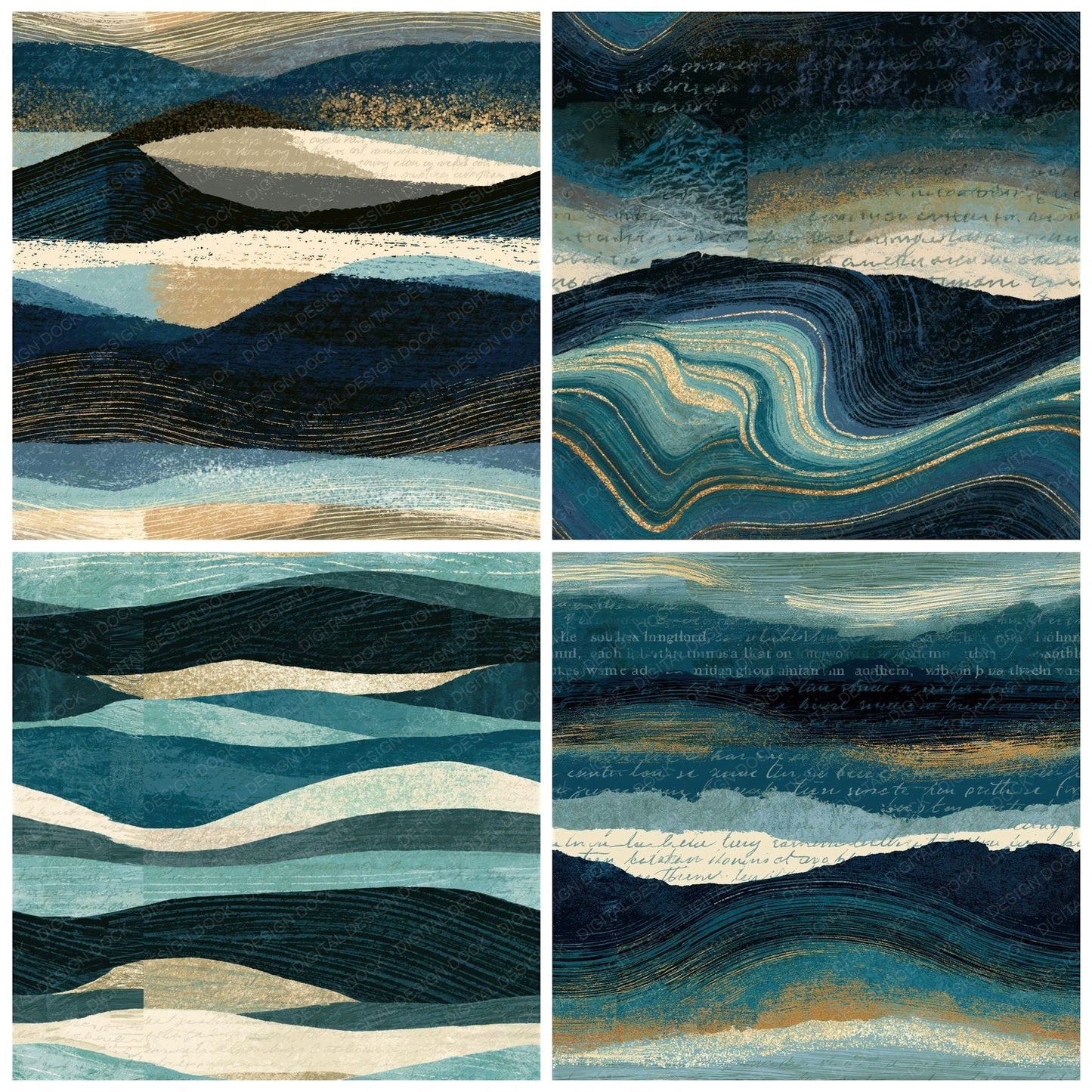 Scratchboard Sea Glass Driftwood Tonal Seamless Digital Paper Pack (DDD014276)