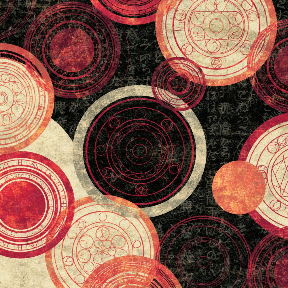 Scratchboard Spell Circles Cherry Ivory Digital Paper Pack (DDD014277)