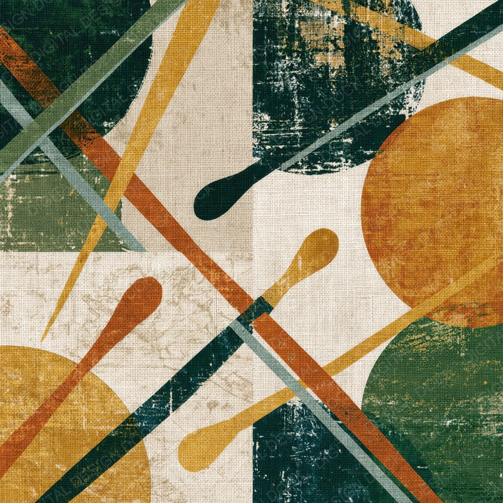 Monoprint Conductor Batons Fern Ochre Digital Paper Pack (DDD014291)