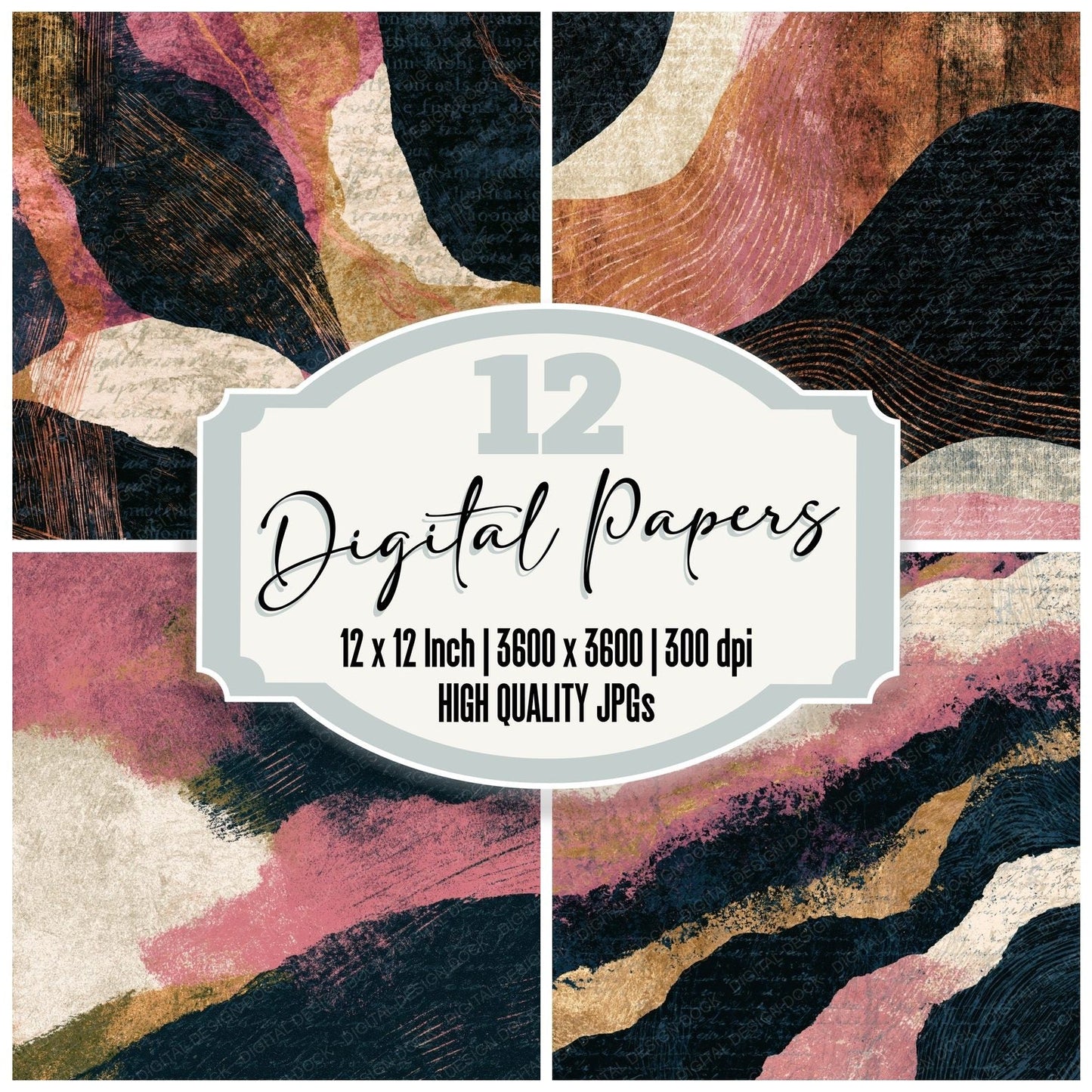 Scratchboard Dusty Pink Sandstone Tonal Digital Paper Pack (DDD014293)
