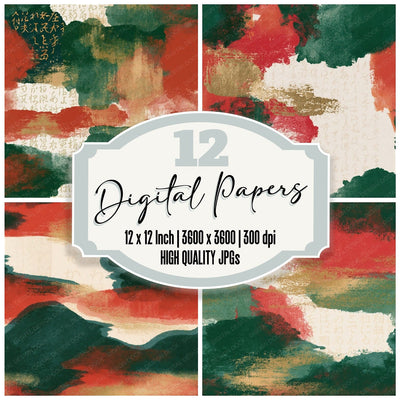 Screenprint Forest Crimson Seamless Digital Paper Pack (DDD014296)