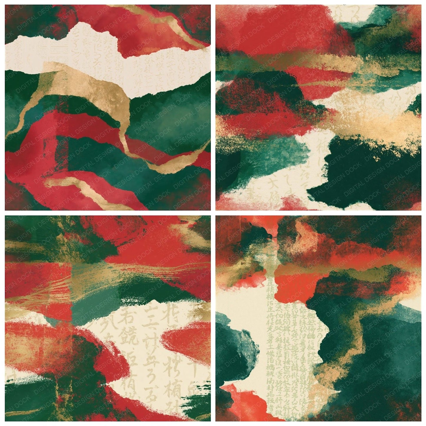 Screenprint Forest Crimson Seamless Digital Paper Pack (DDD014296)