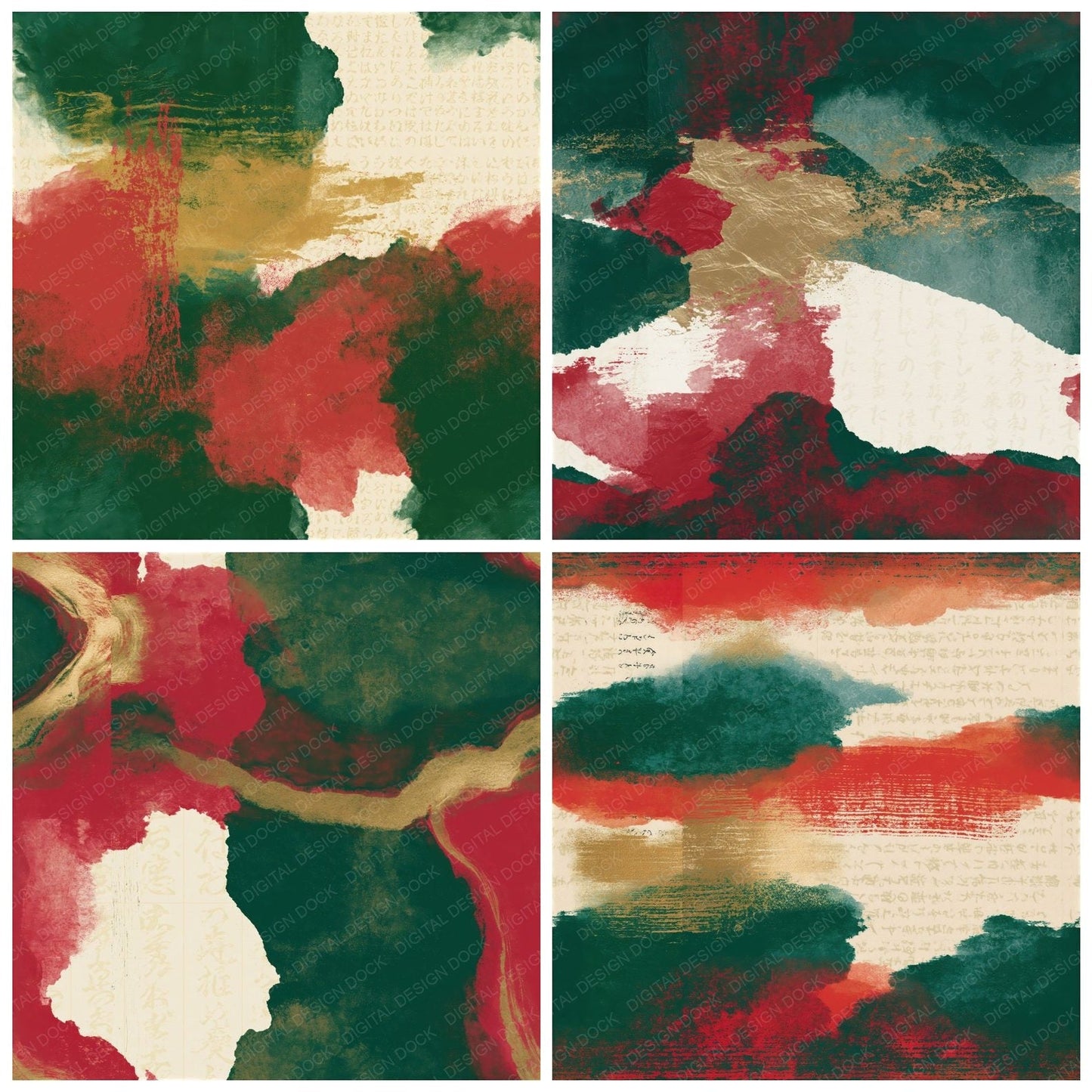 Screenprint Forest Crimson Seamless Digital Paper Pack (DDD014296)