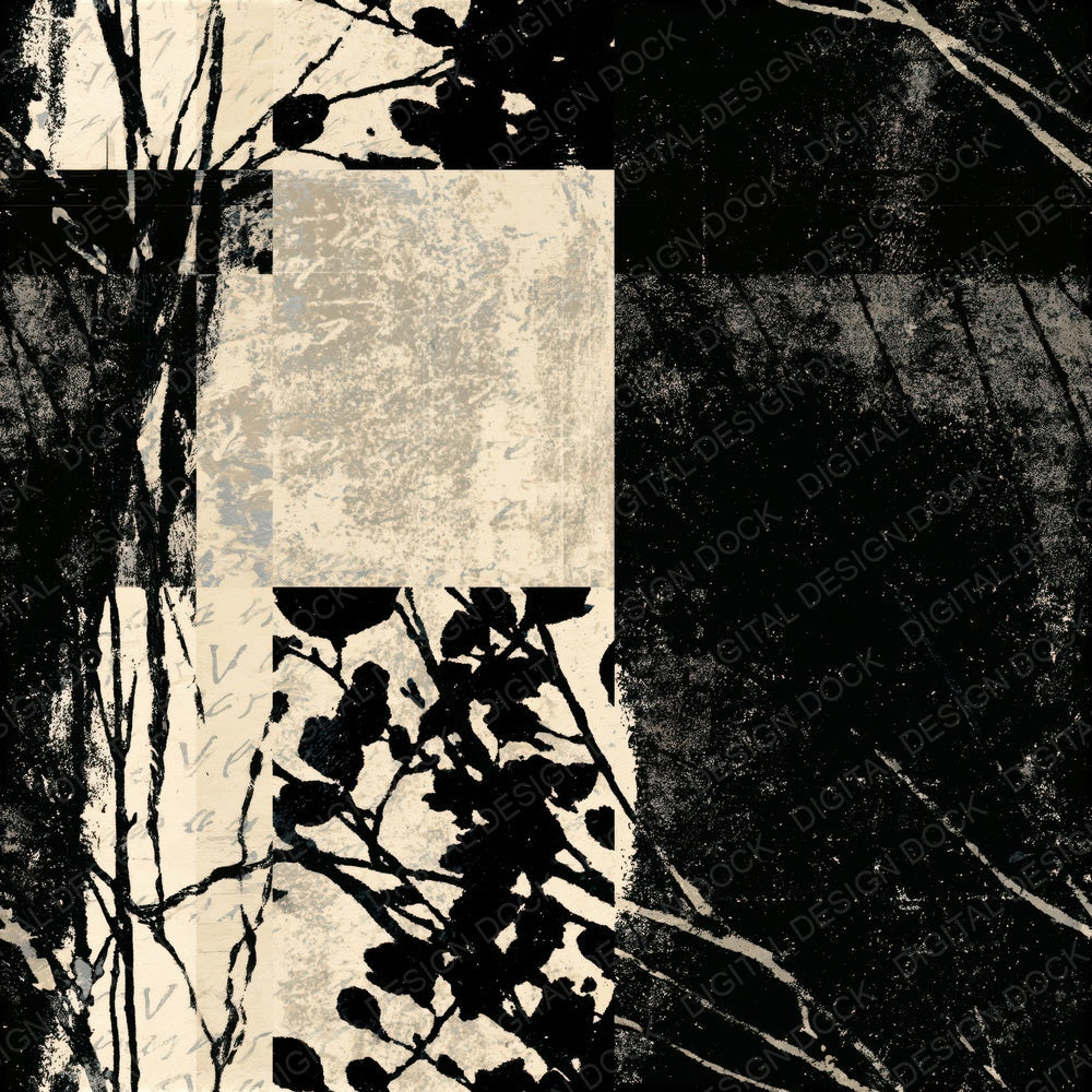 Woodblock Black White Texture Seamless Digital Paper Pack (DDD014298)