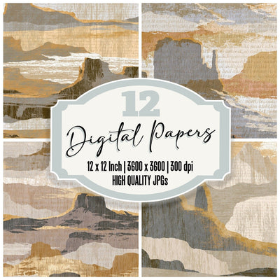Woodcut Mesa Oat Linen Pebble Digital Paper Pack (DDD014301)