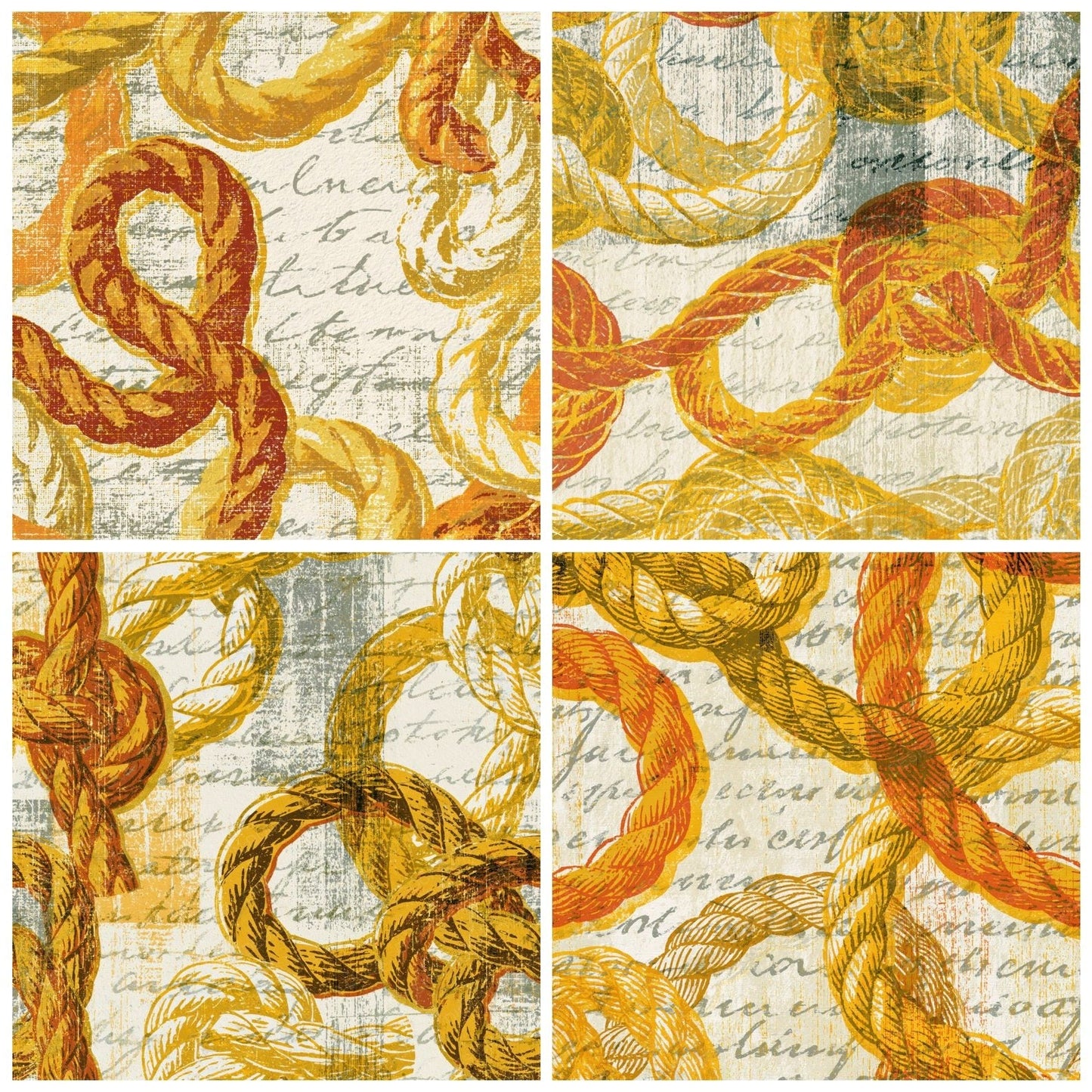 Woodcut Rope Knots Honey Mustard Digital Paper Pack (DDD014302)