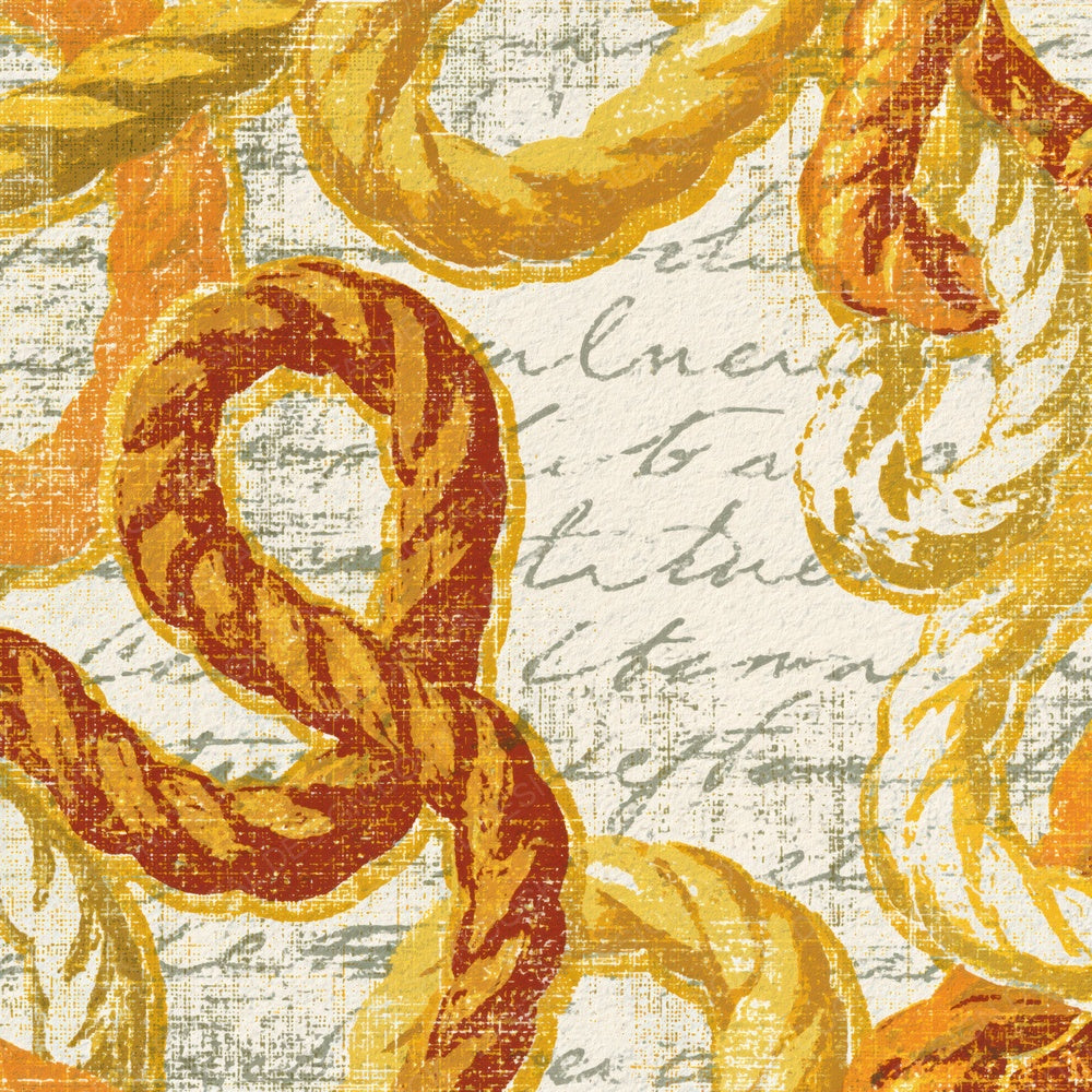 Woodcut Rope Knots Honey Mustard Digital Paper Pack (DDD014302)