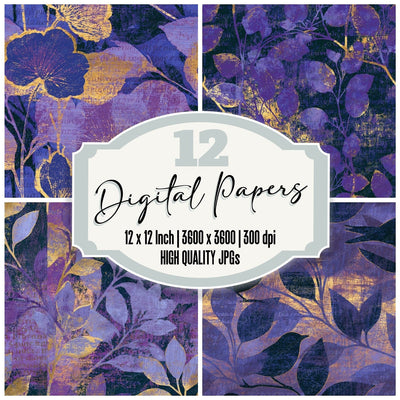 Woodcut Runway Silhouettes Lavender Seamless Digital Paper Pack (DDD014303)