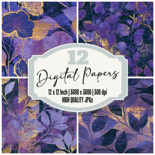 Woodcut Runway Silhouettes Lavender Seamless Digital Paper Pack (DDD014303)