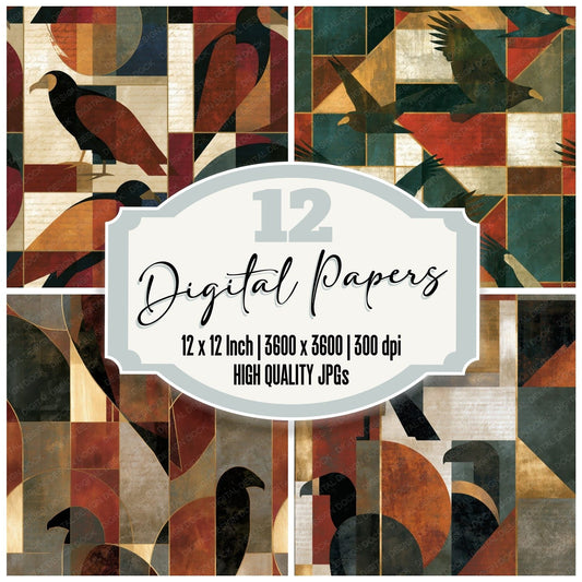 Bauhaus Vulture Earth Rust Seamless Digital Paper Pack (DDD014306)