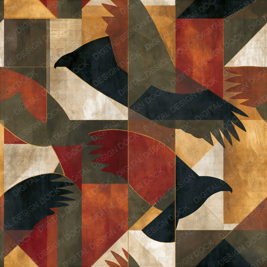 Bauhaus Vulture Earth Rust Seamless Digital Paper Pack (DDD014306)