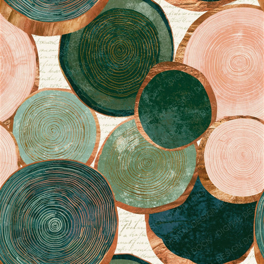 Geology Cross-Sections Dewy Green Blush Seamless Digital Paper Pack (DDD014309)