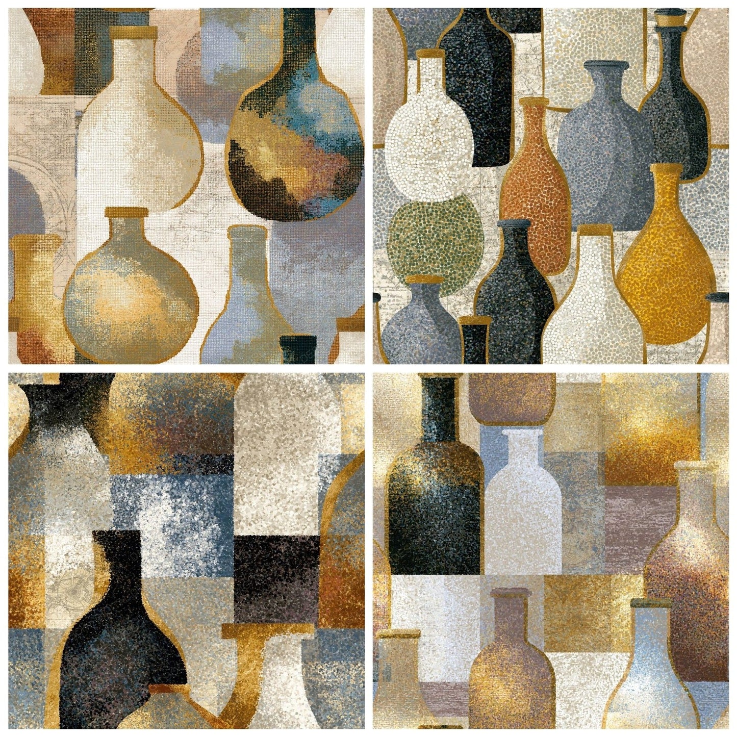 Pointillism Milk Bottles Bone Seamless Digital Paper Pack (DDD014313)