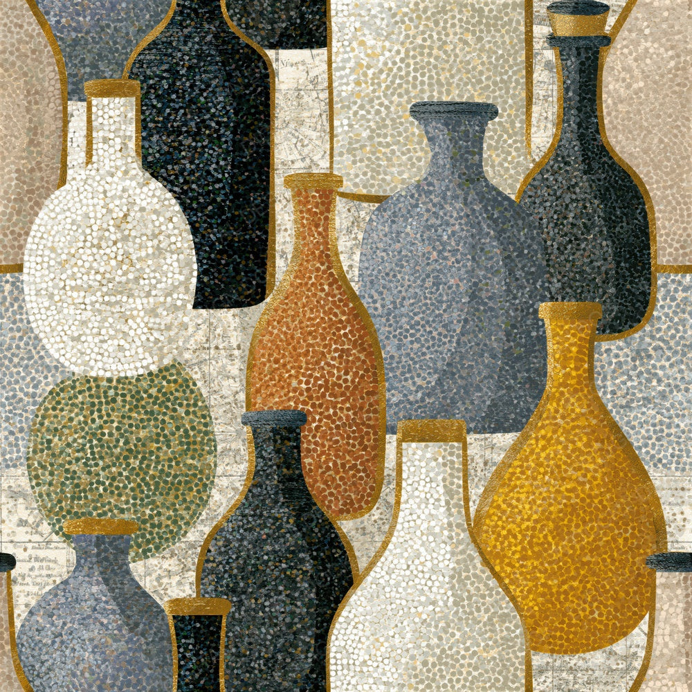 Pointillism Milk Bottles Bone Seamless Digital Paper Pack (DDD014313)