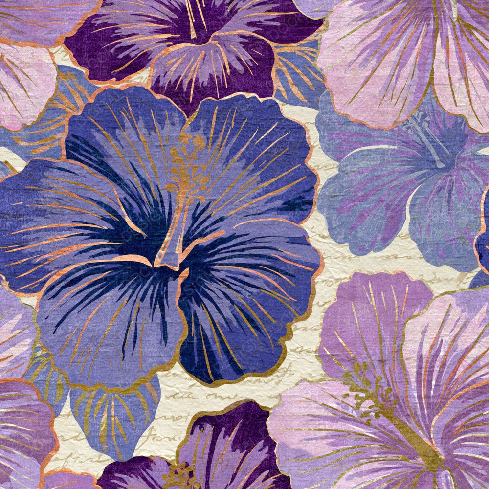 Screenprint Hibiscus Lavender Cream Digital Paper Pack (DDD014316)