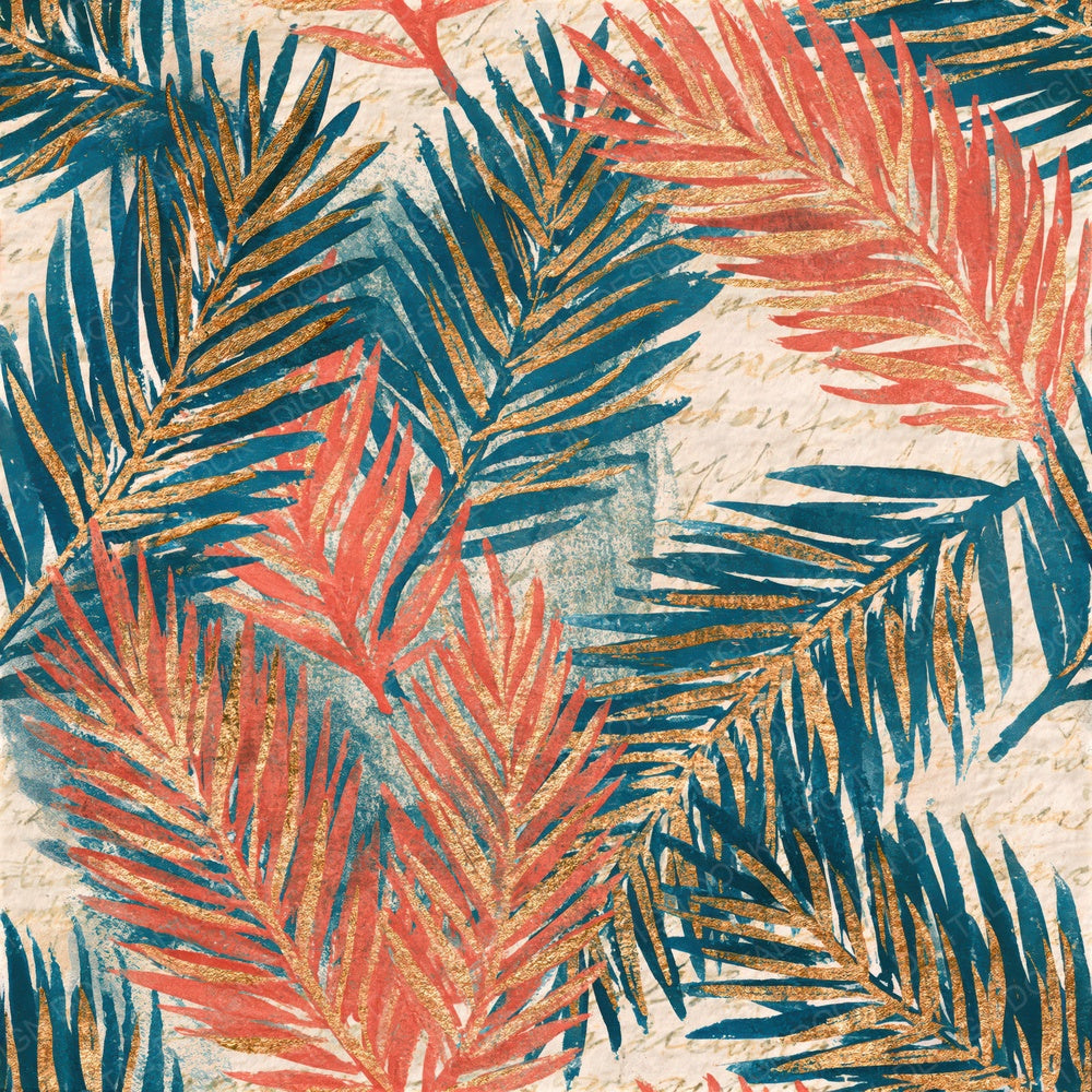 Tempera Evergreen Coral Sea Blue Seamless Digital Paper Pack (DDD014320)