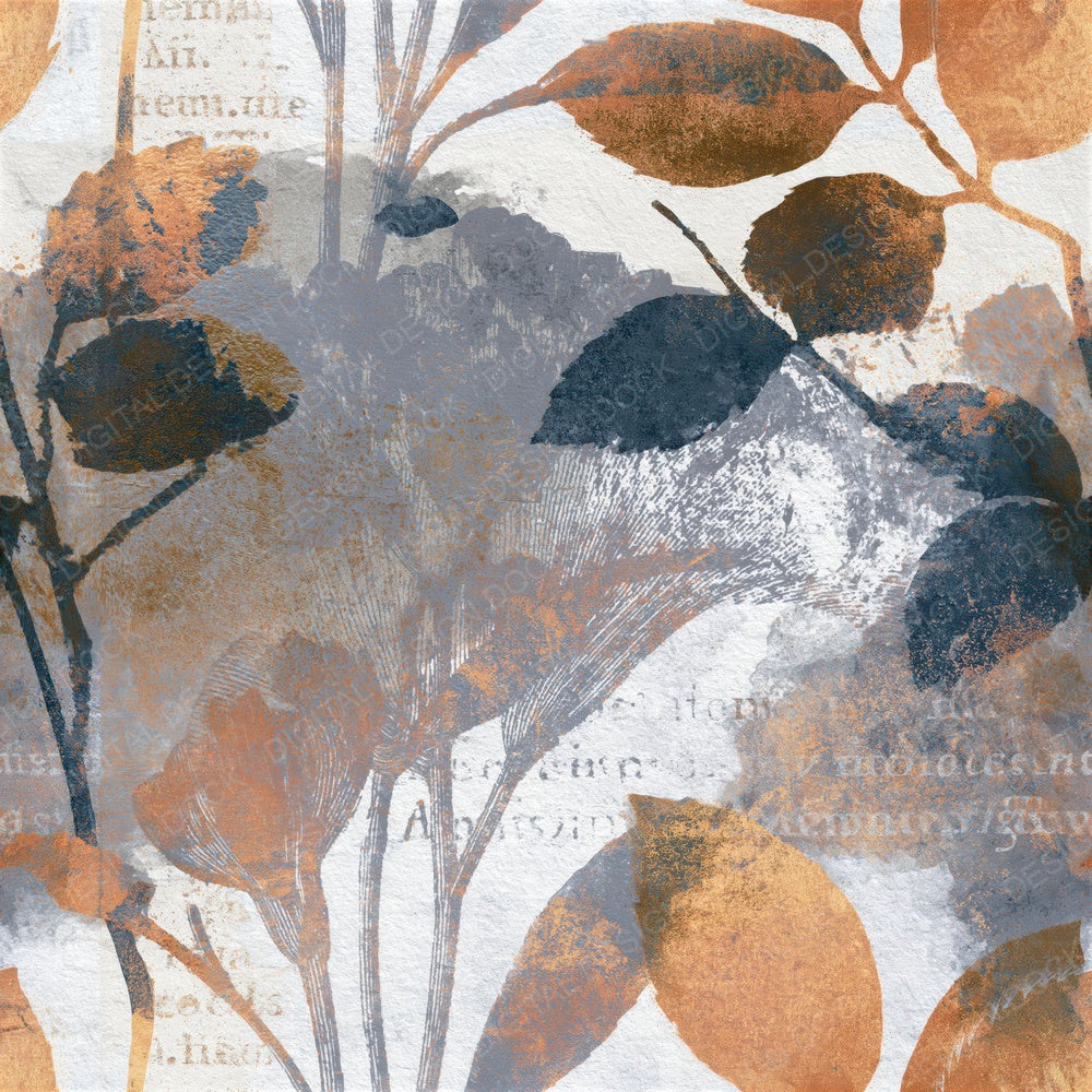 Antique Botanical Grey White Tonal Seamless Digital Paper Pack (DDD014325)