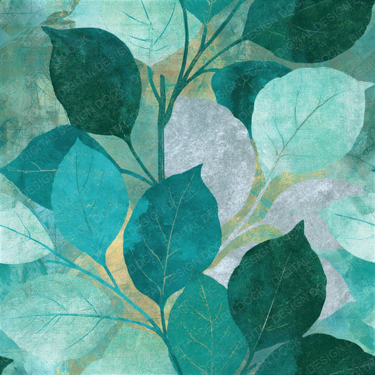 Botanical Mint Jade Emerald Tonal Seamless Digital Paper Pack (DDD014328)