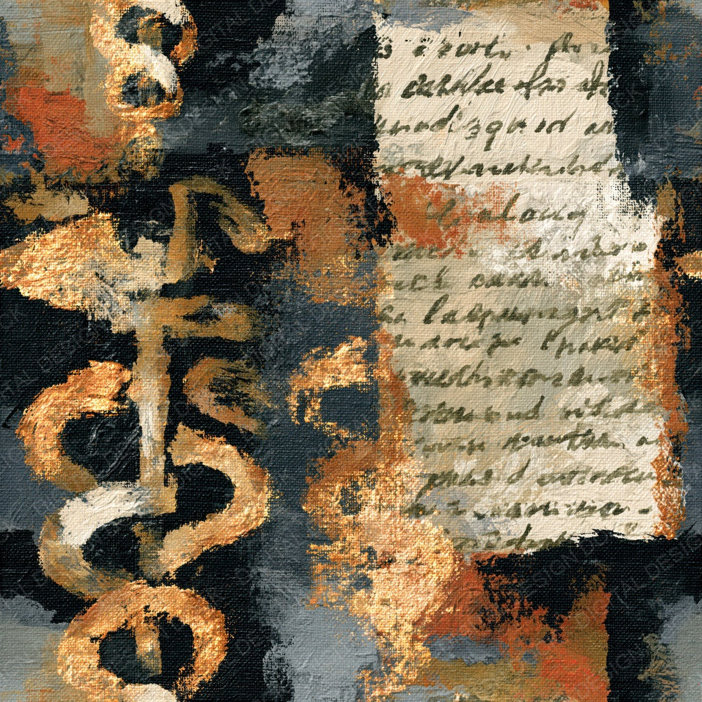 Impressionist Asclepius Bone Seamless Digital Paper Pack (DDD014333)