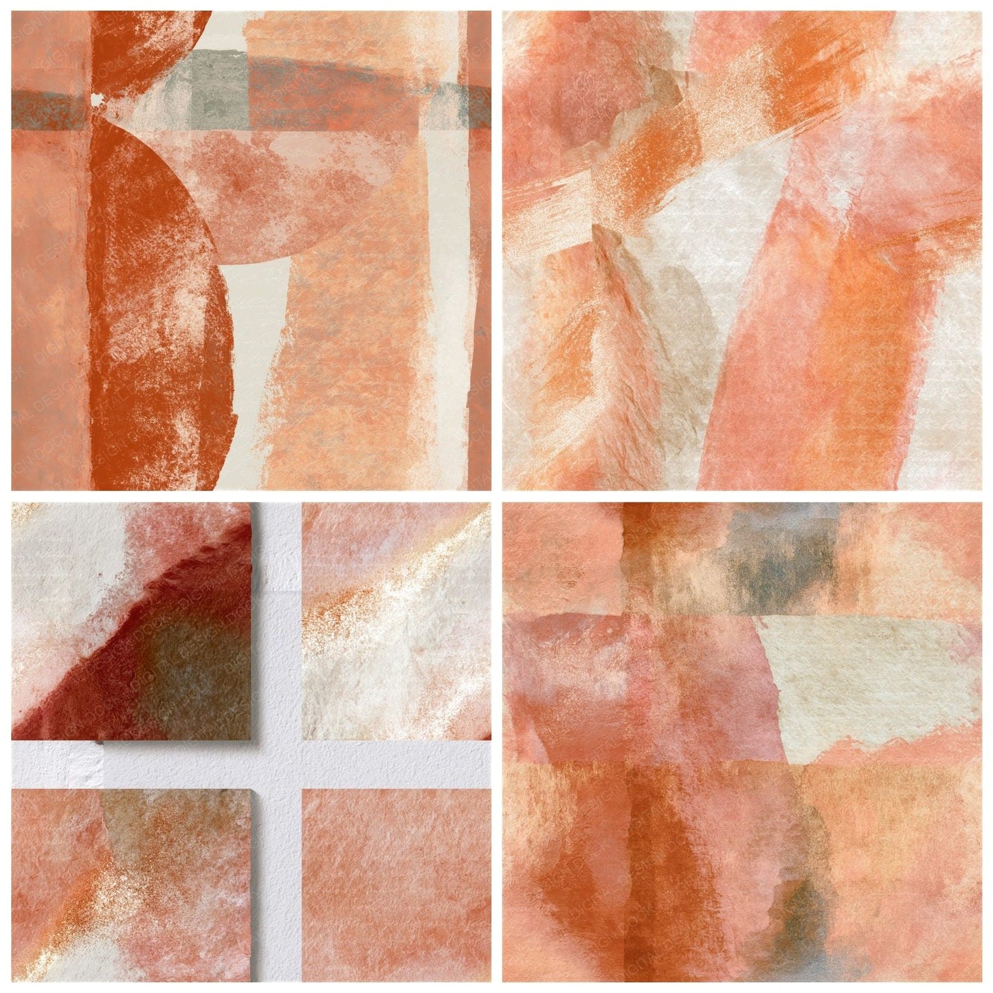 Infrared Terracotta Stone Tonal Seamless Digital Paper Pack (DDD014335)