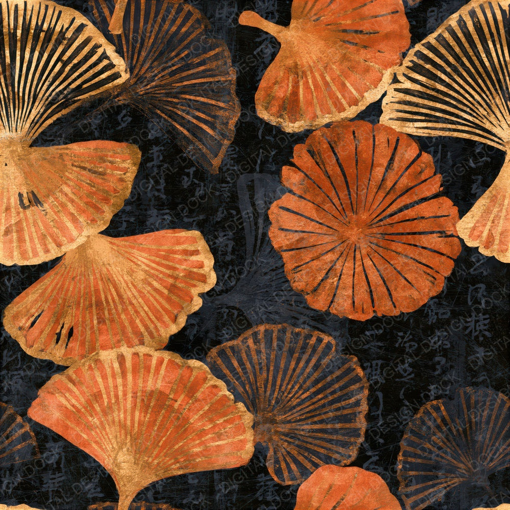 Scratchboard Puffballs Copper Orange Seamless Digital Paper Pack (DDD014343)