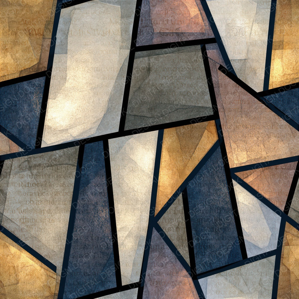 Stained Glass Bone Stone Taupe Abstract Seamless Digital Paper Pack (DDD014344)