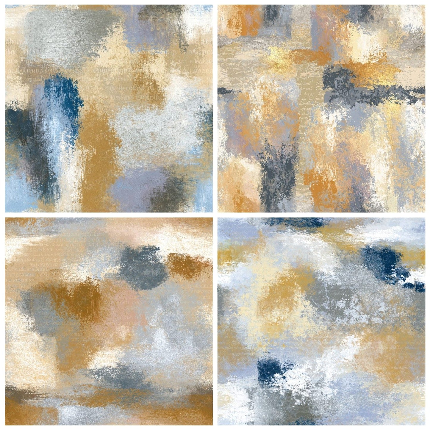 Impressionist Sand Biscuit Dove Abstract Seamless Digital Paper Pack (DDD014345)