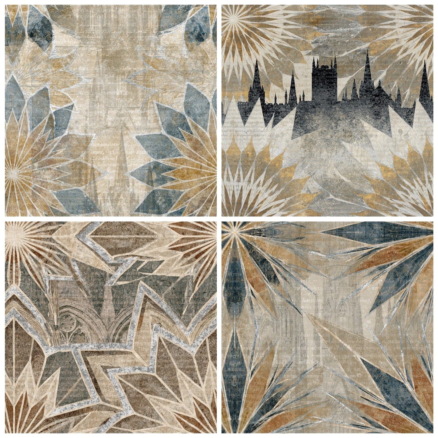 Mandala Church Spires Bone Seamless Digital Paper Pack (DDD014347)