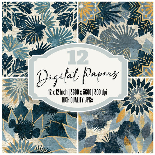 Mandala Lionfish Oyster Storm Seamless Digital Paper Pack (DDD014351)