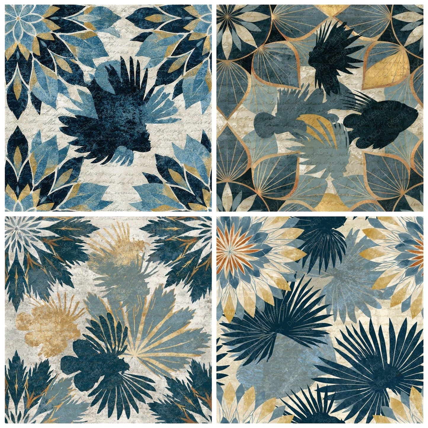 Mandala Lionfish Oyster Storm Seamless Digital Paper Pack (DDD014351)