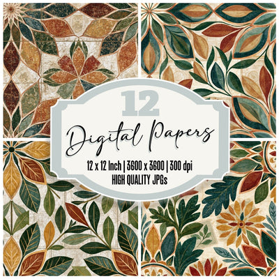 Mandala Seed Packets Cinnamon Moss Seamless Digital Paper Pack (DDD014355)