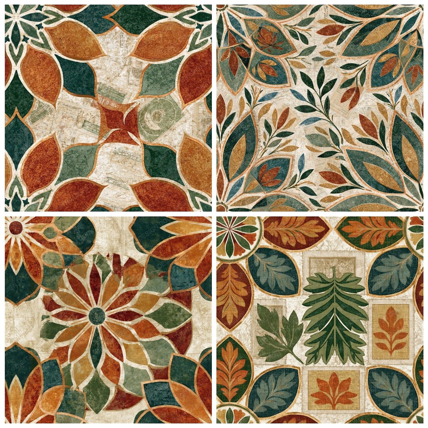 Mandala Seed Packets Cinnamon Moss Seamless Digital Paper Pack (DDD014355)