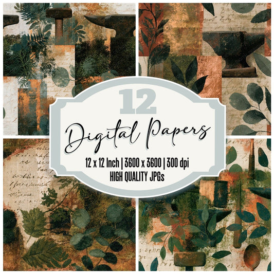Bohemian Dwarf Forges Eucalyptus Seamless Digital Paper Pack (DDD014365)
