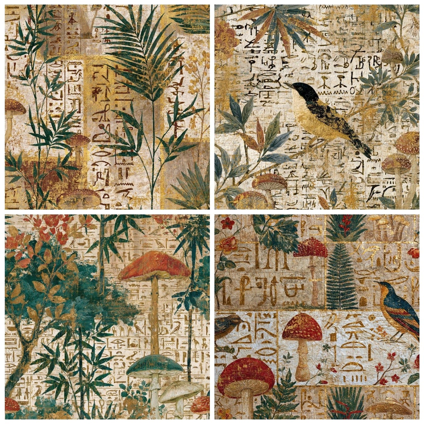 Chinoiserie Hieroglyphs Sepia Parchment Digital Paper Pack (DDD014366)