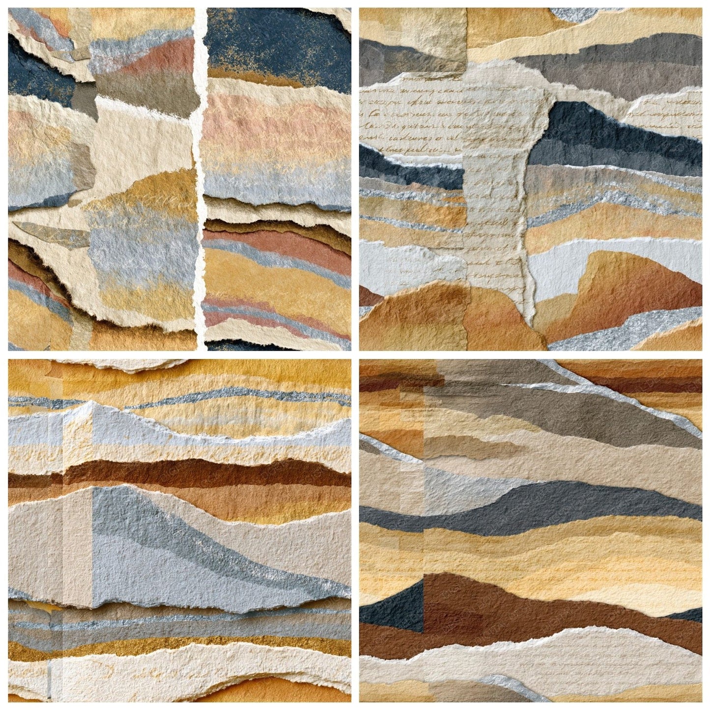 Collage Oat Linen Pebble Tonal Seamless Digital Paper Pack (DDD014367)