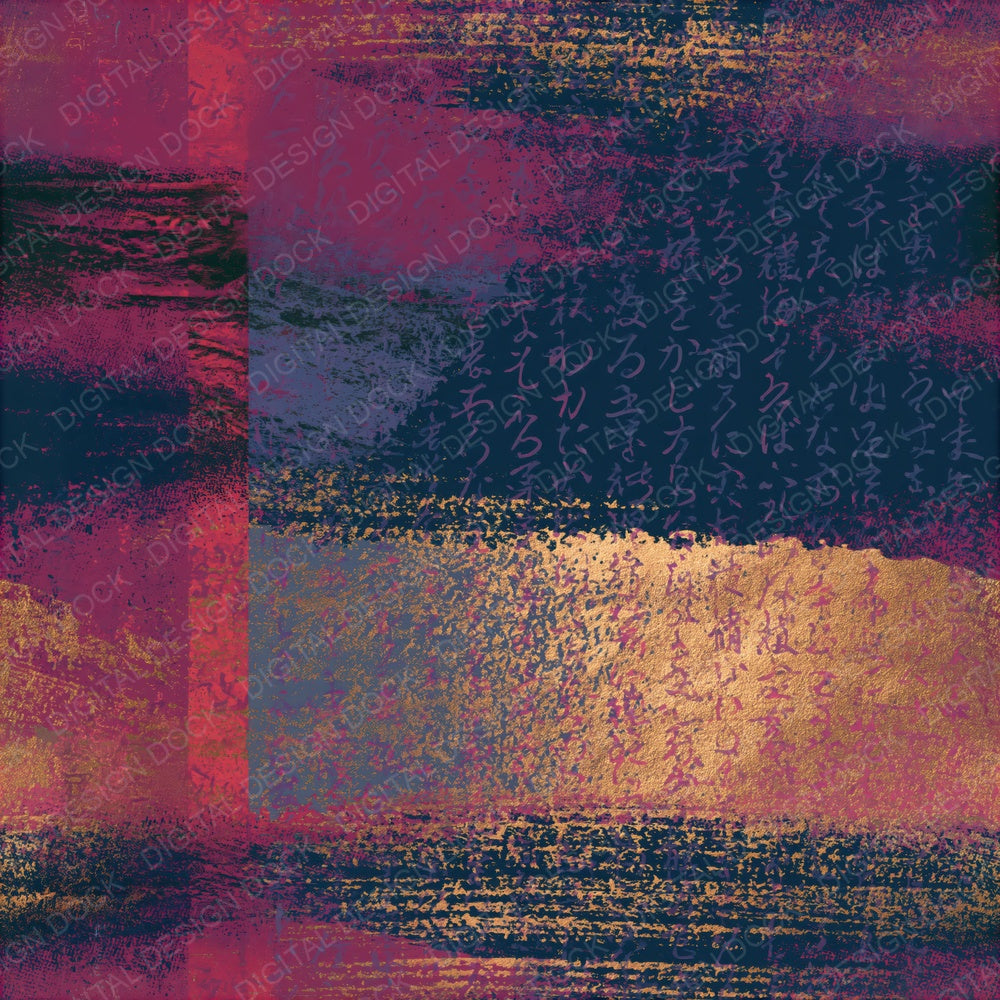Indian Block Print Rose Wine Pewter Abstract Seamless Digital Paper Pack (DDD014370)