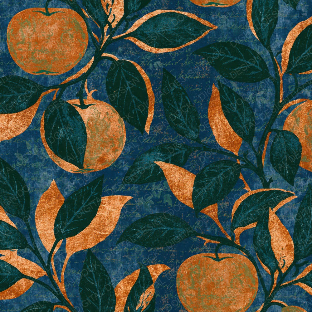 Letterpress Apple Pie Midnight Green Copper Digital Paper Pack (DDD014372)