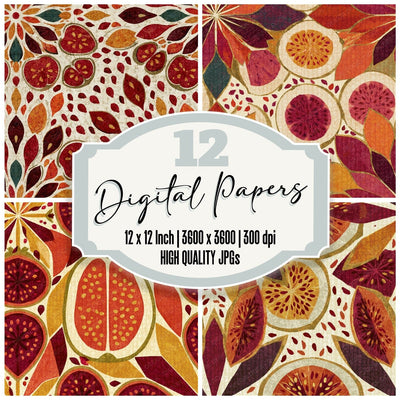 Mandala Guava Rust Maroon Seamless Digital Paper Pack (DDD014374)