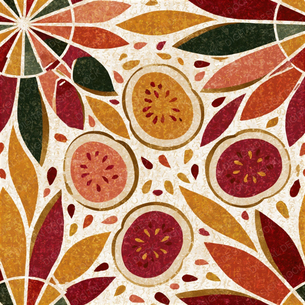 Mandala Guava Rust Maroon Seamless Digital Paper Pack (DDD014374)