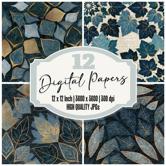Mandala Ivy Slate Pewter Seamless Digital Paper Pack (DDD014375)