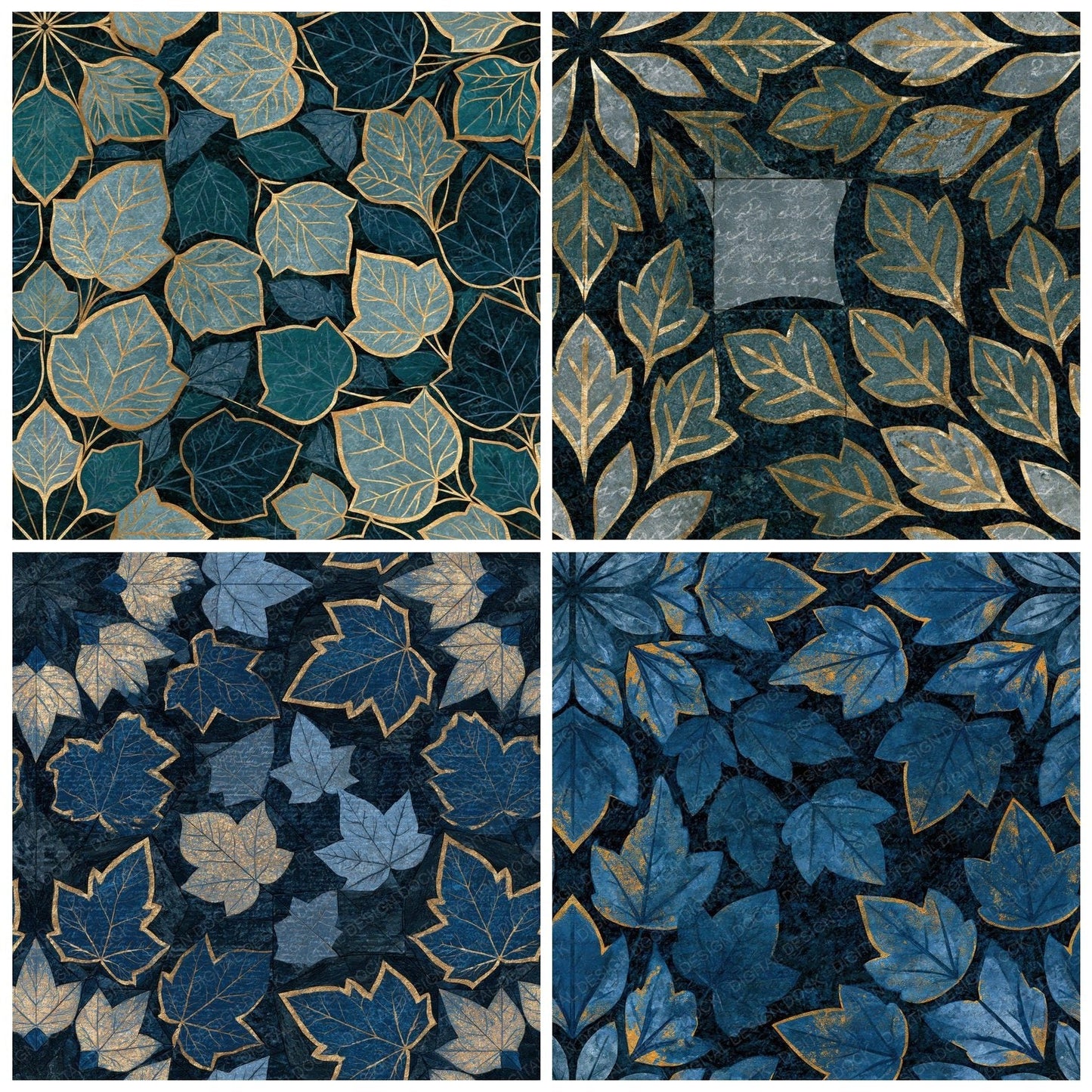 Mandala Ivy Slate Pewter Seamless Digital Paper Pack (DDD014375)